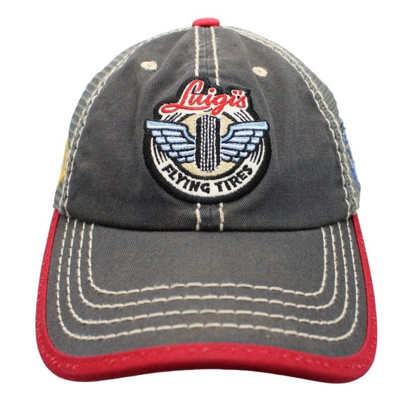 Luigi's Flying Tires Disney Parks Pixar Cars Land Embroidery Grey Strapback Hat - Picture 1 of 10